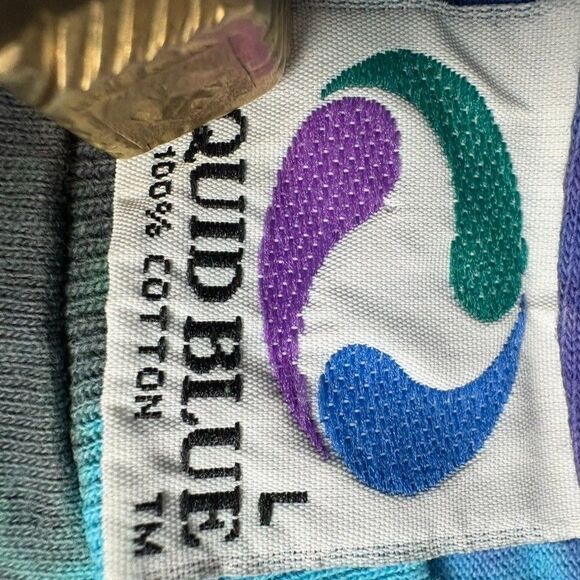 Vintage 90s Liquid Blue Grateful Dead Tie Dye Dancing Skeletons Shirt L USA - Picture 6 of 9